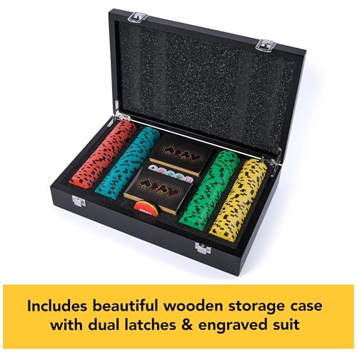 Spin Master Games, Cardinal Legacy Deluxe 200-Piece Poker Set, Premium Dual-Toned Poker Chips in Wooden Storage Case, 2-10 Players, for Ages 10 & Up - color: Multicolor