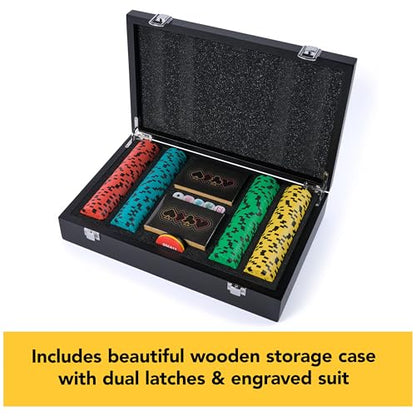 Spin Master Games, Cardinal Legacy Deluxe 200-Piece Poker Set, Premium Dual-Toned Poker Chips in Wooden Storage Case, 2-10 Players, for Ages 10 & Up - color: Multicolor