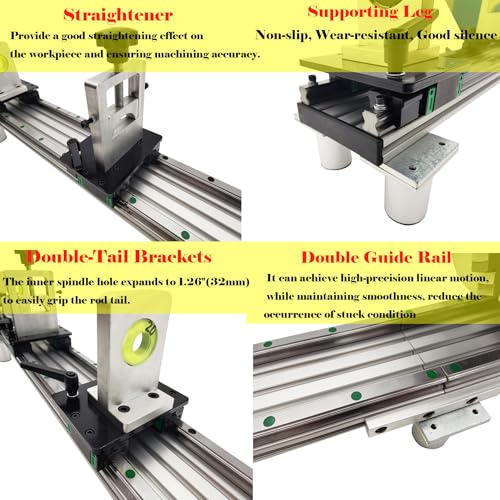 110V Billiard Cue Repair Machine, Pool Cue Lathe Repair Machine Double Track Multi-Function Snooker Cue Fixing Kit 0-2500rpm for Hall/Home/Club 450W