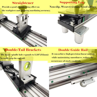 110V Billiard Cue Repair Machine, Pool Cue Lathe Repair Machine Double Track Multi-Function Snooker Cue Fixing Kit 0-2500rpm for Hall/Home/Club 450W