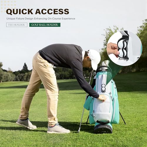 uniHimal Lightweight 7-Way Golf Stand Bag for Men & Women | Carry Bag, Multiple Pockets, Dual Straps - color: Green