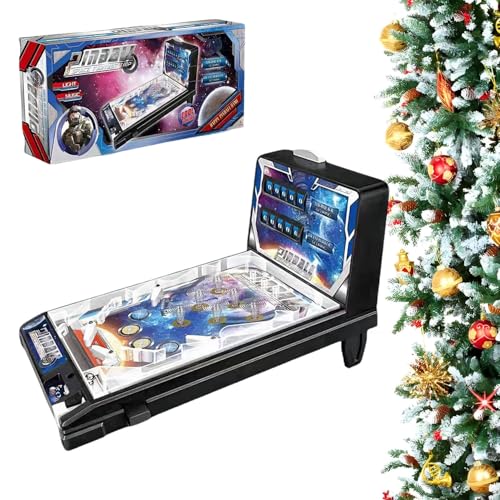 Mini Pinball Machine, Electronic Tabletop Toy, Parent-Child Puzzle Pinball Games, Retro Arcade with Lights and Sounds, 16.5 x 9.6 x 10.6 in