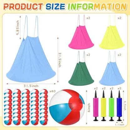 Ceenna Granny Skirt Outdoor Game, Inflatable Hilarious Ball Relay Set with Stretchy Granny Giant Skirt, Balls and Pump, Family Reunion Team Relay Game Party - color: Multicolor