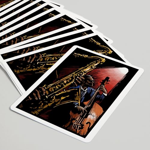 Lantern Press Jazz Band, Scratchboard, 52 Playing Cards for Adults, Poker Size Card Deck