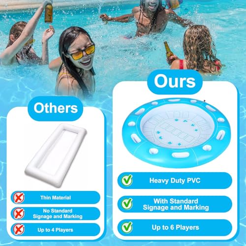Floating Table for Pool – 100x100cm PVC Inflatable Board, Beverage Holder Tray, Game, Snack Tabletop | Perfect for Adults Kids Beach River Summer Outdoor Leisure Entertainment