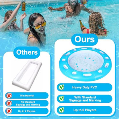 Floating Table for Pool – 100x100cm PVC Inflatable Board, Beverage Holder Tray, Game, Snack Tabletop | Perfect for Adults Kids Beach River Summer Outdoor Leisure Entertainment