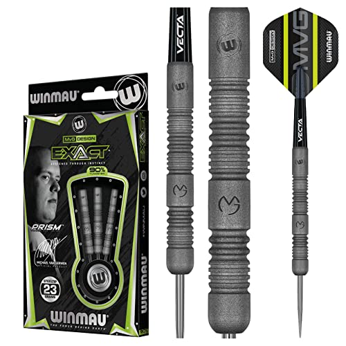 WINMAU Michael Van Gerwen MvG Exact 23 gram Tungsten Darts Set with Flights and Stems (Shafts)