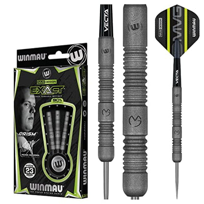 WINMAU Michael Van Gerwen MvG Exact 23 gram Tungsten Darts Set with Flights and Stems (Shafts)