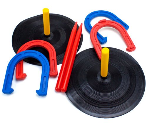 BBG Deluxe Safety Indoor & Outdoor Horseshoe Game Set with Rubber Mats!