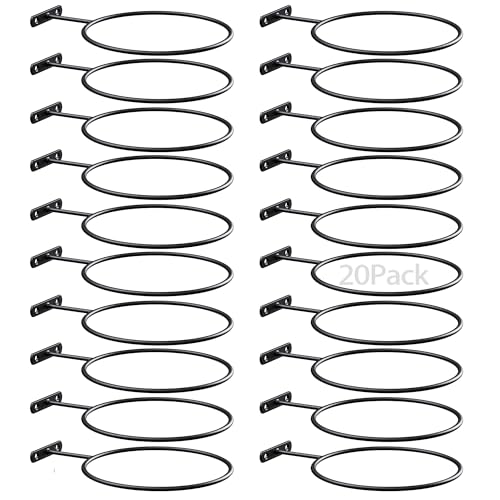 Mounted Ball Wall Storage Display Universal Ball Rack Metal Black Rack Holder Space Saver for Basketball Football Volleyball Soccer Storage Display - size: 20 Pack/6in