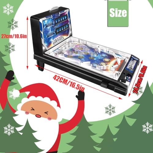 Tabletop Pinball Machine Game 42x27x24.5 Cm Mini Pinball Machine Toys with Lights and Sounds, Retro Arcade Machine Electronic Pinball Ball Shooting Game Machin