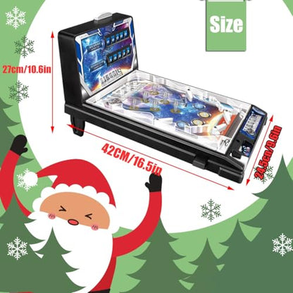 Tabletop Pinball Machine Game 42x27x24.5 Cm Mini Pinball Machine Toys with Lights and Sounds, Retro Arcade Machine Electronic Pinball Ball Shooting Game Machin