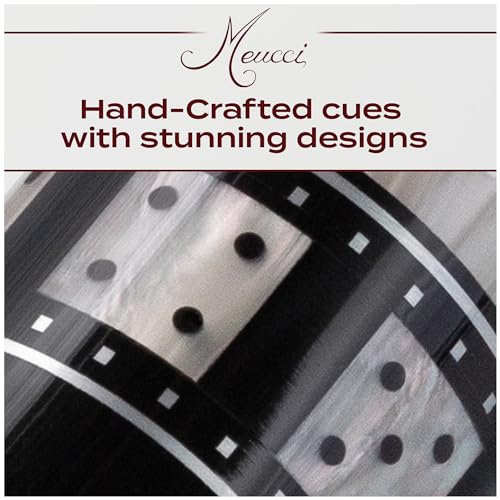 Meucci Pool Cues - BMC Casino 10 - Professional Billiard Pool Stick with Card and Ivory Dice Sleeve, Ebony Color Wrap, Power Piston Forearm