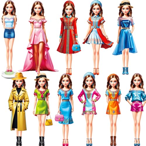 Magnetic Dress Up Paper Doll,Magnet Princess Dress Up Dolls for Girls Ages 4-7 Kids,Travel Activities Road Trip Car Ride Interactive Learning Created Imagine Set Birthday Gift (K Set) - color: K Set