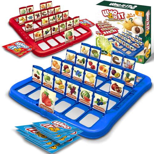 Classic Fruit Guessing Board Game for Kids Ages 3 and Up – Who is It? – Two-Player Logic Deduction Game to Boost Cognitive Skills, Family Fun – Travel Friendly Educational Toy - style: Fruit