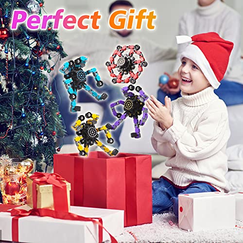 Gokeey 5 Pcs Transformable Fidget Spinners Toys for Kids and Adults, Stress Relief Sensory Toys for Boys and Girls Fingertip Gyros for ADHD Autism Quiet Airplane Travel Toys Essentials Party Favors - style: fidget toys 5pc