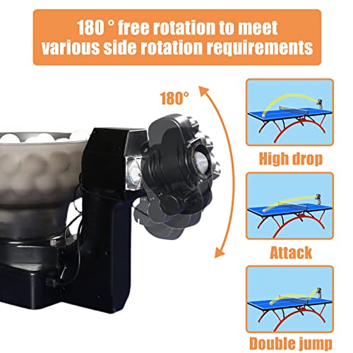 Table Tennis Robot HP-07 Portable with 36 Different Spin Balls Automatic Ping Pong Robot Ball Machine Ping Pong Machine for Training with Table Tennis Balls（Only Machine）