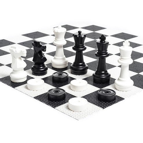 MegaChess Plastic Chess Game Board - 4 feet 8 inches x 4 feet 8 inches - Compatible with 12 Inch and 16 Inch Chess Sets and 4 Inch Checkers