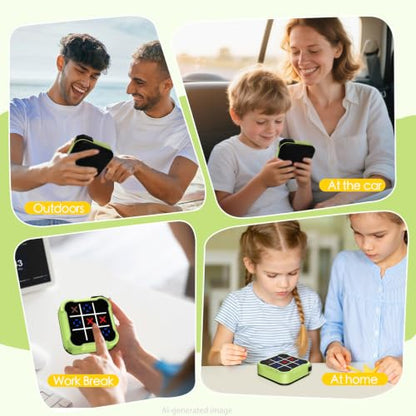 Tic-Tac Toe Game for Kids: 4-in-1 Electronic Handheld Puzzle Game - Portable Sensory Toy for Kids Age 6-12 Years Old Travel School Family Fun - Birthdays Gift for Boys Girls
