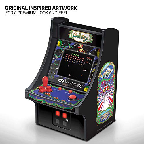 My Arcade Micro Player Mini Arcade Machine: Galaga Video Game, Fully Playable, 6.75 Inch Collectible, Color Display, Speaker, Volume Buttons, Headphone Jack - Electronic Games - style: Galaga