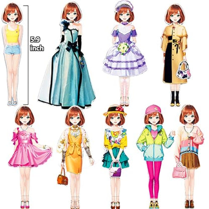 Magnetic Dress Up Paper Doll,Magnet Princess Dress Up Dolls for Girls Ages 4-7 Kids,Travel Activities Road Trip Car Ride Interactive Learning Created Imagine Set Birthday Gift - color: D Set