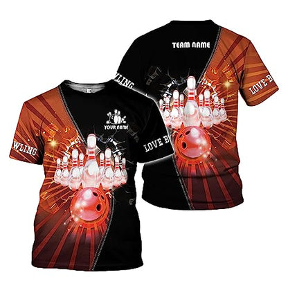 Rivelus Personalized Name Bowling Shirts for Men and Women 3D, Bowling Shirts for Team Bowling, Bowling Shirts Gift - color: Blm25