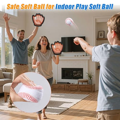 JoyCat Toss and Catch Ball Game for Kids — Sticky Catching Ball Set, Soft Balls & Plastic Paddles, Outdoor Toddler Baseball Toy for Beach Backyard Camping, Boys Girls Ages 3-12