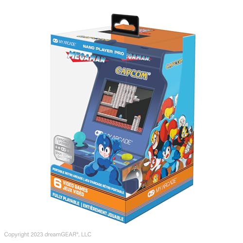 My Arcade Mega Man Nano Player Pro: 4.8" Portable Arcade with 6 Games, 2.4" Screen, Retro - style: Mega Man