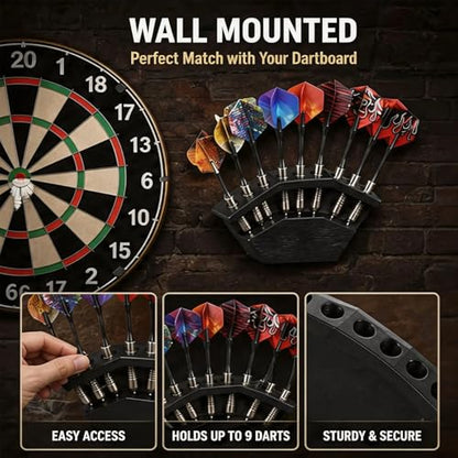 Two-in-one Wooden Dart Holder, Wall Mount & Stand Dart Accessories for Dart Storage