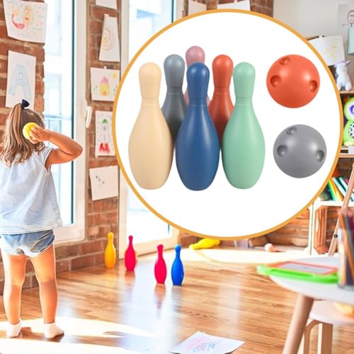 Children's Bowling Set with 6 Pins and - Family Development Game for Activity Toy for The Garden - color: Without Number
