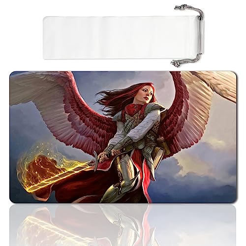 Board Game MTG Playmat Games Size 60X35 cm CCG Compatible for MTG CCG RPG Trading Card Game (Archangel of Thune) - color: Archangel of Thune
