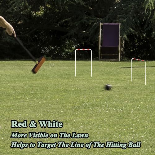 Croquet Wickets Replacement, Set of 9, Heavy Duty Thick Steel Wire with White Plastic Coating, 11 x 6.7, for Families Backyard Lawn Outdoor Game