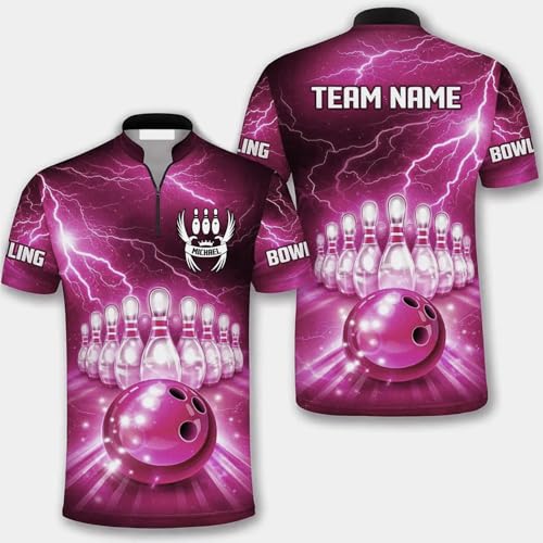 GABITA Personalized Bowling Jerseys for Men, Custom Bowling Polo Shirt, Bowling Shirts Gift for Bowler Team Player - color: A56