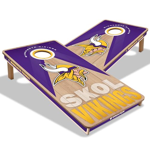 YouTheFan NFL 2' x 4' Slogan Series Professional Wood Cornhole Game - color: Minnesota Vikings