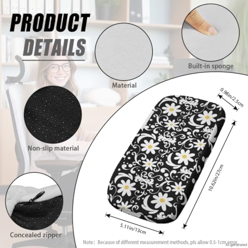 Lotus Flower Desk Chair Cover Stretchable 4-Piece Set Include Office Chair Arm Pads Elastic Washable Dustproof Seat Cover for Office Chairs with Backrest Pad for Home Use - color: Lotus Flower