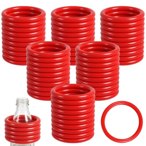 Meooeck 48 Pieces Bottle Ring Toss 2.9 Inch Plastic Carnival Ring Toss Games Party Favor for Adult Garden Backyard Outdoor Games and DlY Craft Rings