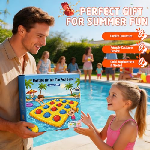 Upgraded Pool Toys 12-Square Pool Tic Tac Toe Game Set With 12 Inflatable Balls, Pool Games for kids/Adults/Teens, Inflatable Pool Games, Suitable Pool Beach Party Birthday Favors & Family, Green - color: Green