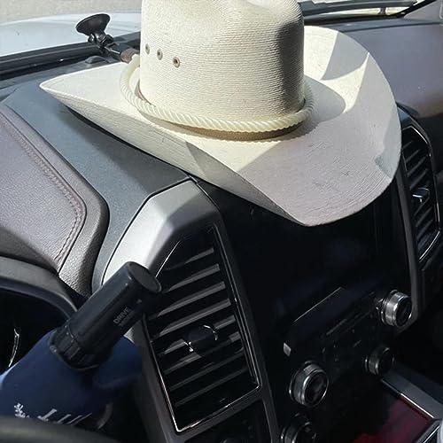 zipelo Hat Mounts for Car, Cowboy Hat Holder Rack with Suction Cup and Handmade Rope, Car Accessories, Universal Cowboy Hat Hanger for SUV Truck Vehicle Home, Keeps Your Hat On The Dash (Black) - color: Black