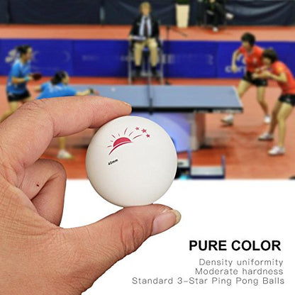 Vbest life Ping Pong Balls with Box, 60 Pcs 3-Star Table Tennis Ball Ping Pong Balls for Competition Training Entertainment - color: White