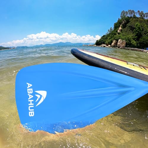 Abahub 1 x 3 Section Carbon Fiber SUP Paddle, Adjustable 67''-86'' Stand Up Paddle Lightweight Carbon Shaft, Black/Blue/Yellow/Green/Orange/Red Plastic Blade + Paddle Bag - color: Blue-SUP Paddle
