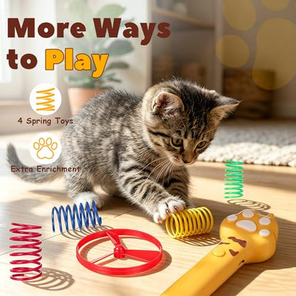Ciieeo 1 Set Cat Toy Disc Launcher, Interactive Cat Fetch Toy Rechargeable Launcher with Flying Discs - Funny Flying Enrichment Supplies for Indoor Bored Kittens Adult Breeds