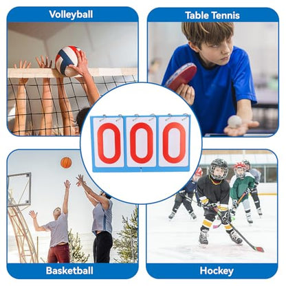 Scoreboard Flipper, Portable 3-Digit Flip Scoreboard Tabletop Score Keeper for Volleyball Basketball Table Tennis