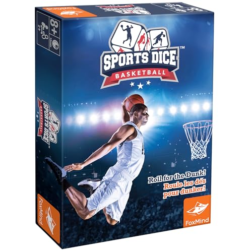 FoxMind Games: Sports Dice Basketball, a Fast-paced dice Game for Kids and Adults. Race to Score Points and Win The Game. Easy to Learn, exciting to Play. 2–4 Players Ages 8+ - style: Basketball