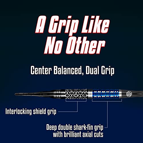 Shot Darts Soft Tip, Viking Raven (18g/20g) 90% Tungsten Barrels, Center Balanced with with Dual grip Handcrafted Professional Dart Set and Flights Made in New Zealand Plastic Tip Bar Darts for Adults