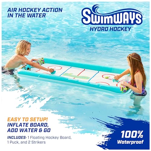SwimWays Hydro Hockey Inflatable Water Floating Table Hockey Set, Pool Toy for Kids Ages 5+ - color: Inflatable Hockey