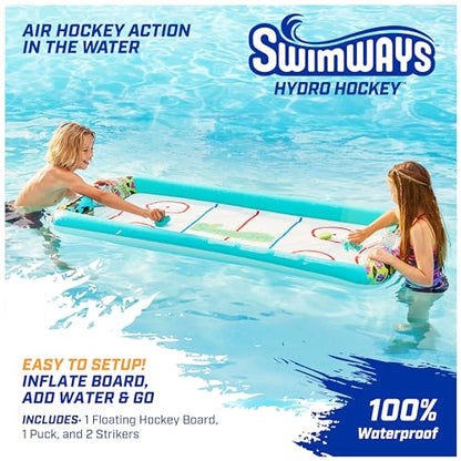 SwimWays Hydro Hockey Inflatable Water Floating Table Hockey Set, Pool Toy for Kids Ages 5+ - color: Inflatable Hockey