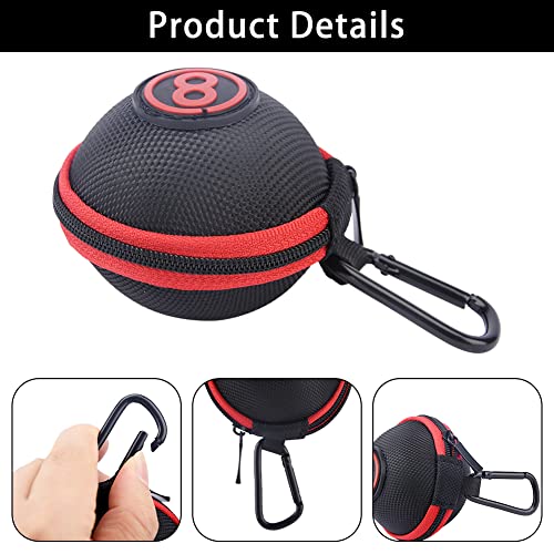 Billiards Cue Ball Training Artifact with Storage Bag, Portable Practice Training Assist Accessory with Standard Lines and Dots for America Pool Eight Ball(Size:Ball + Bag)