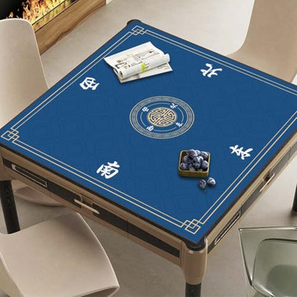 Mahjong Mat, Non-Slip Noise Reducing Game Mat, 31.5 Inch Mahjong Table Mat,Mahjong Mat with Cloth Bag and Carton Storage,Suitable for Mahjong, Dominoes, Solitaire and Other Games. (Blue) - color: Blue