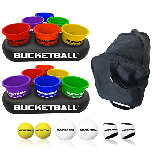 BucketBall | Original, Largest & Most Durable Brand | Supports USA Jobs | Ultimate Outdoor & Tailgate Game | Perfect for Beach, Pool, Lawn, Yard, Camping - color: Rainbow, style: Party Pack