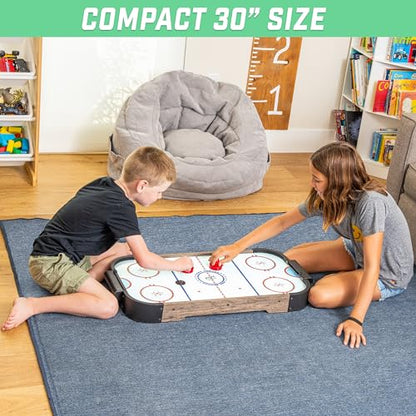 GoSports 30 Inch Table Top Air Hockey Game for Kids - Portable, Battery Operated Game Table - Oak - color: Oak